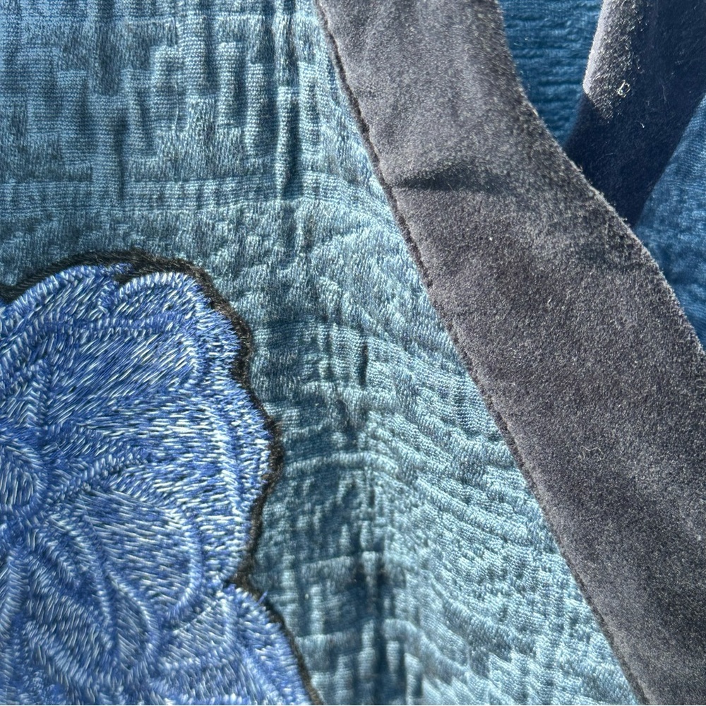 Zara Home Blue Wrap Jacket with Floral Embroidery - Picture 6 of 7